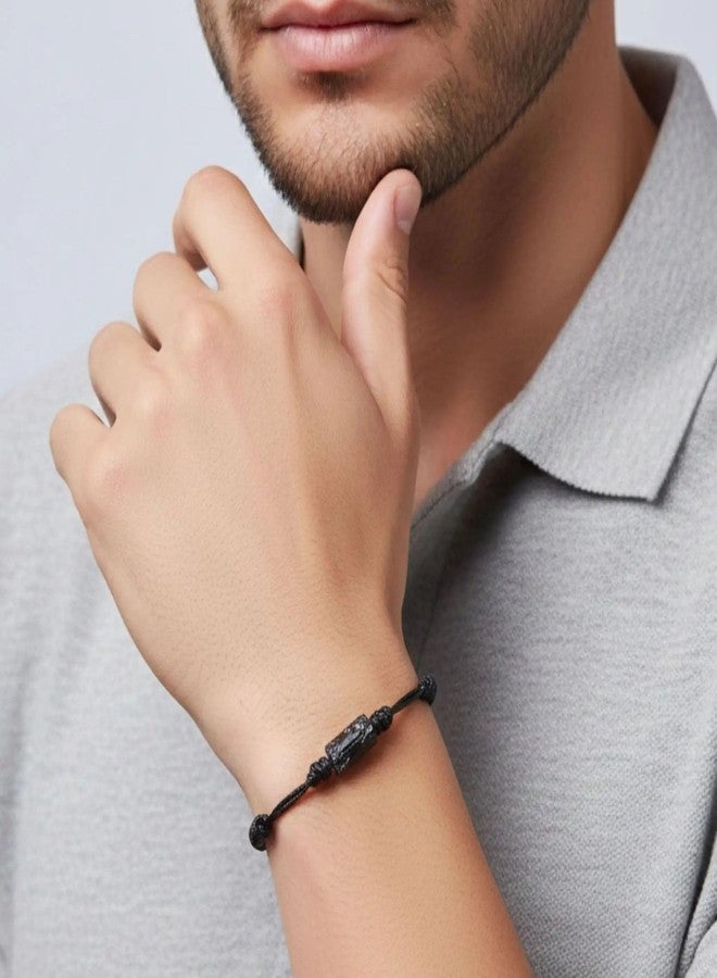 Luck Strings Black Tourmaline Adjustable Cord Bracelet for Men and Women Protection Jewelry Good Luck (Black) - Image 5